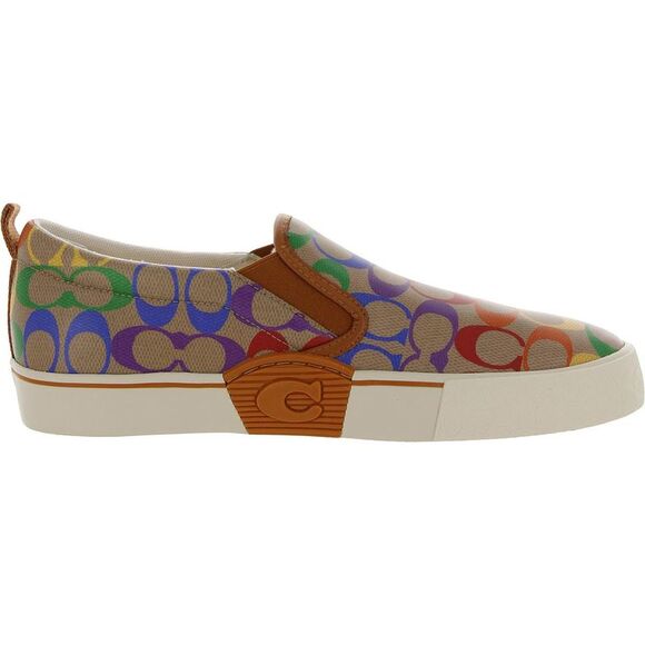 Coach Mens Brown Leather Slip On Loafer Skate Shoes NWOB - Picture 3 of 4